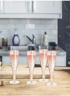 12 Pack Disposable Champagne Flutes Rose Gold Glitter Plastic Champagne Glasses for Parties Plastic Champagne Flutes Cups Plastic Toasting Glasses Mimosa Wedding and Shower Party Supplies 6.5OZ - pzsku/Z4D0D5B64E0160189D2FBZ/45/_/1682665091/ae8ebe3c-515d-4a5f-ba04-241f928a5fea