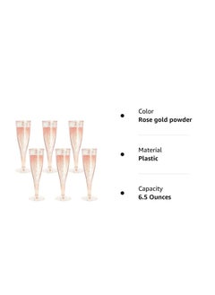 12 Pack Disposable Champagne Flutes Rose Gold Glitter Plastic Champagne Glasses for Parties Plastic Champagne Flutes Cups Plastic Toasting Glasses Mimosa Wedding and Shower Party Supplies 6.5OZ - pzsku/Z4D0D5B64E0160189D2FBZ/45/_/1682665093/1b4f6b23-f9e4-463f-bd7c-2a607bbca70f