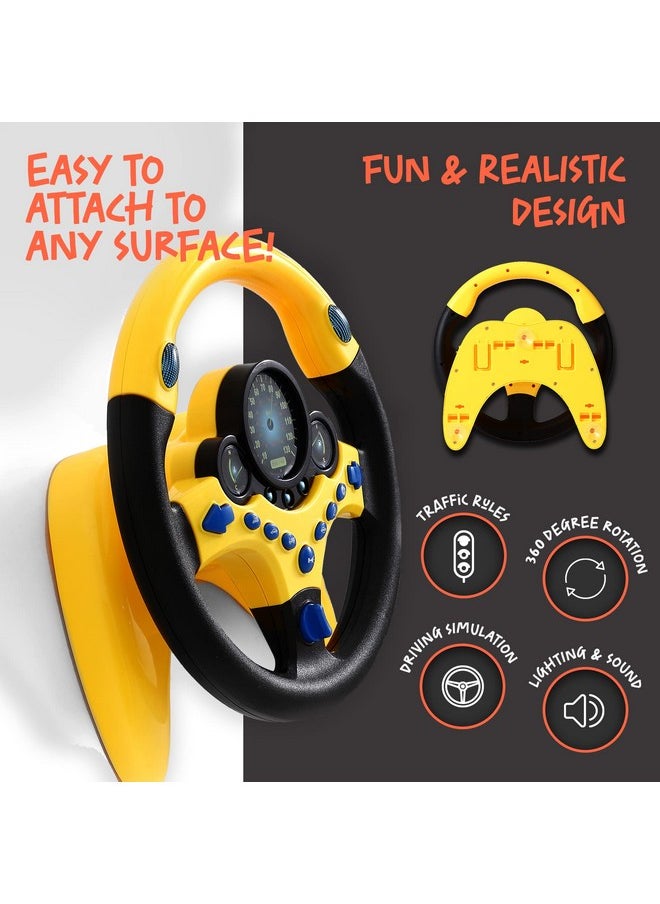 BETTERLINE BETTERLINE Toy Wheel for Kids, Driving Simulation with Lights and Sounds, Pretend Driving Toy for Boys and Girls, Kids Interactive Toys  - Image 4