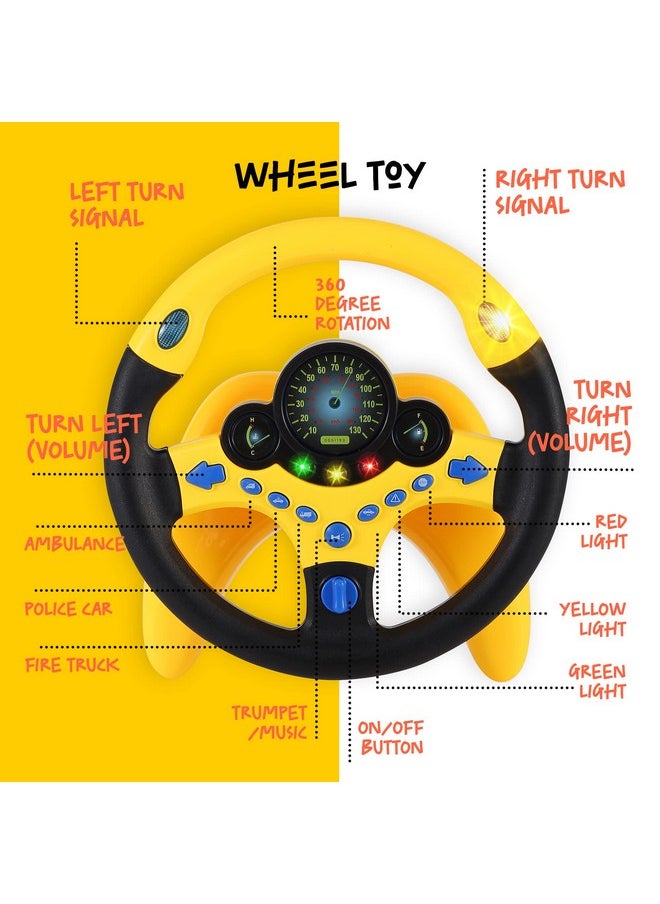 BETTERLINE BETTERLINE Toy Wheel for Kids, Driving Simulation with Lights and Sounds, Pretend Driving Toy for Boys and Girls, Kids Interactive Toys  - Image 3