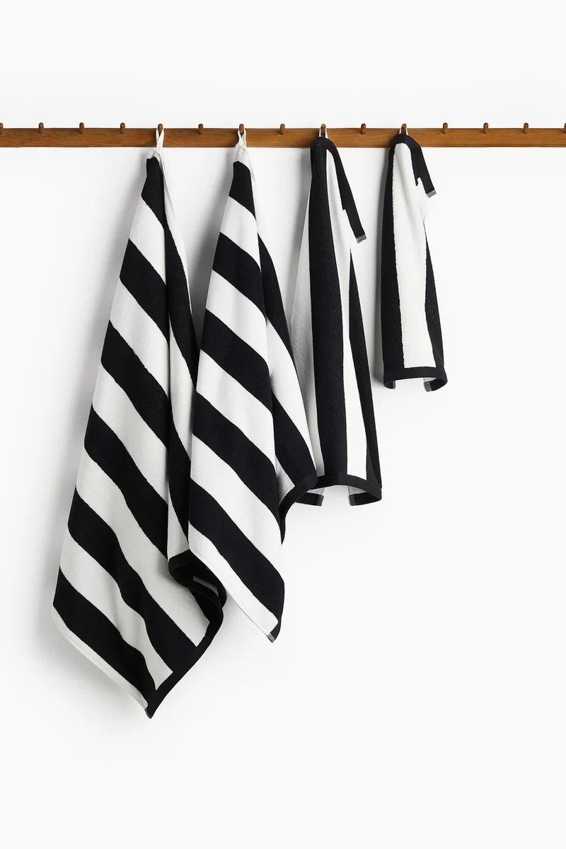H&M Striped cotton terry guest towel
