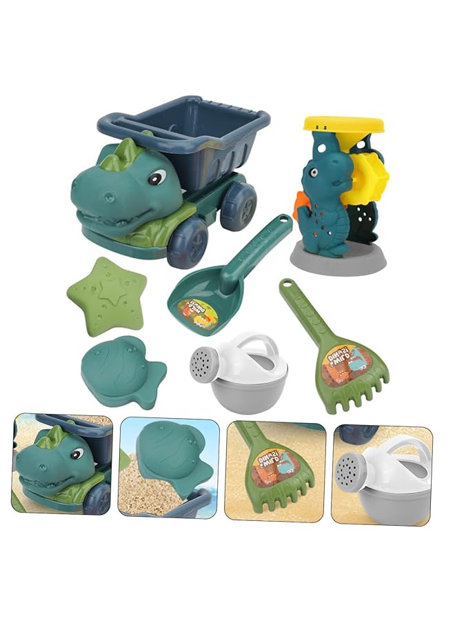 إكسفور مجموعة بناء رمل على شكل ديناصور ATV، لعبة ممتعة في الهواء الطلق مع شاحنة للأطفال، قوالب شاطئ وساعة رملية بلاستيكية للعب على الشاطئ - Image 5