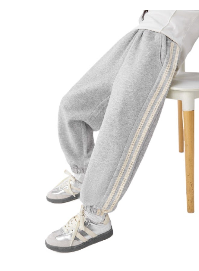 Zuoxi Girls' Sports Pants Spring/autumn Long Pants Children's Spring Outfits 2025 New Collection Sweatpants For Big Kids Contrast Color Casual Pants With Elastic Cuffs - Image 1