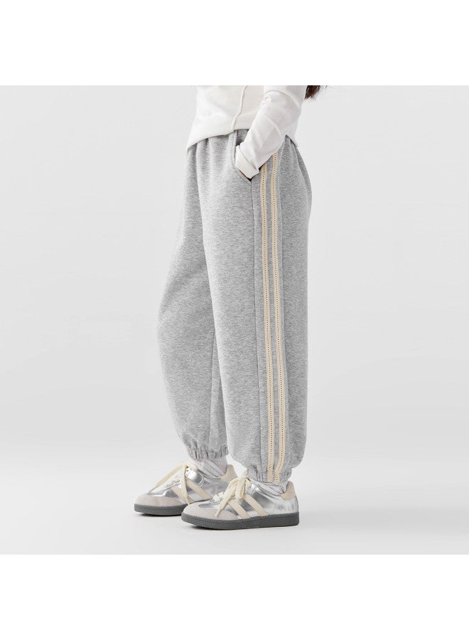Zuoxi Girls' Sports Pants Spring/autumn Long Pants Children's Spring Outfits 2025 New Collection Sweatpants For Big Kids Contrast Color Casual Pants With Elastic Cuffs - Image 4