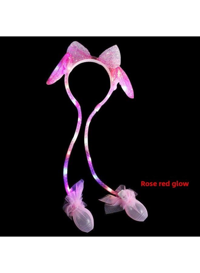 Net Red Luminous Rabbit Ears Pinch Will Move The Ears Tremble With Luminous Rabbit Ears Head Hoop Sequin Ears-Color:Sequins Will Move Rabbit Ears ]  - Image 5