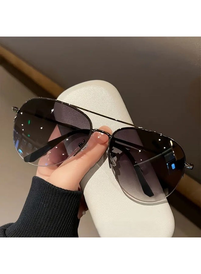 SCENT HOUSE Fashionable glasses for men and women, classic glasses with metal frames (Includes eyeglass case),sunglasses - Image 1