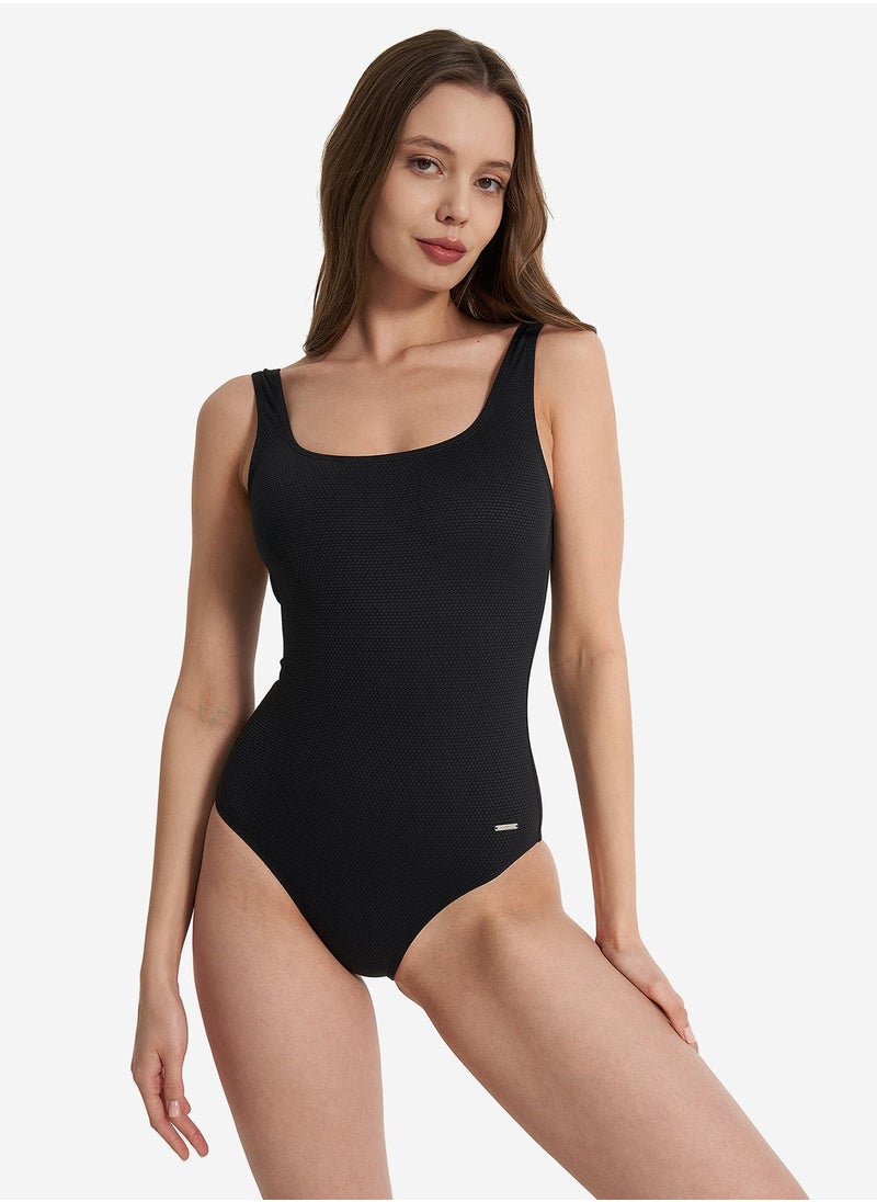 Joss Joss Women's Swimsuit with Internal Support Black – Removable Cups, Comfortable Fit, Elastic Fabric, Perfect for Pool & Beach  - Image 1