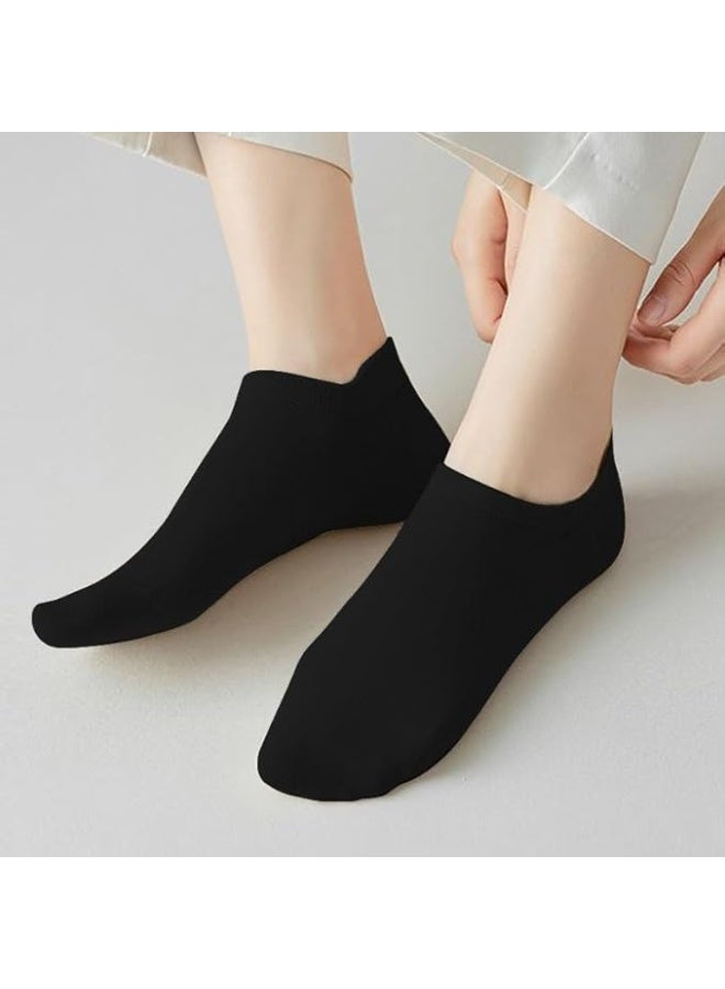 مزاجك جوارب نسائية قصيرة من 3 باريس، جوارب نسائية كاجوال، جوارب قطنية رياضية مريحة وجيدة التهوية (عادي، أسود) - Image 3