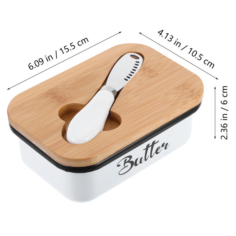 Retro Metal Butter Dish with Lid Airtight Container for Butter and Cheese Countertop Storage - Image 3