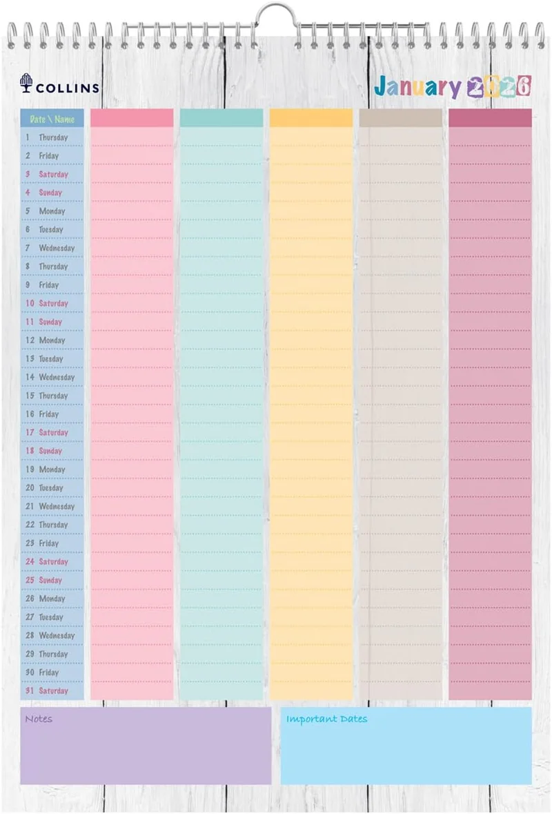 كولينز تقويم حائط شهري كولينز برايتون ٢٠٢٦