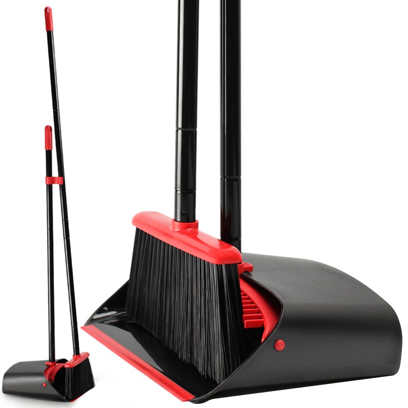 TreeLen Broom and Dustpan Set for HomeUpright Broom and Dustpan Combo Sweep Set
