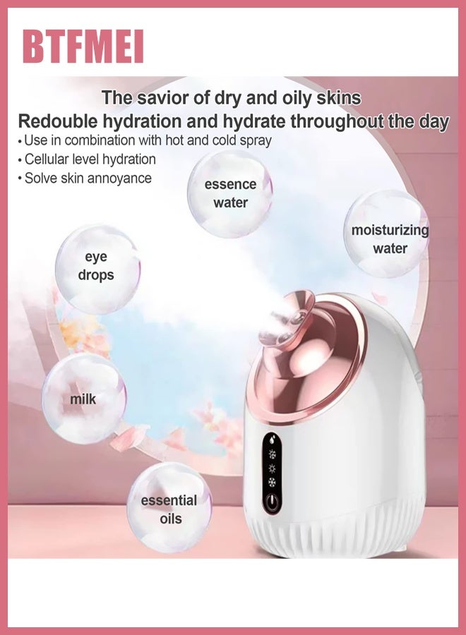 BTFMEI Facial Steamer Hot Cold Warm Mist – 3 Modes Nano Ionic Face Steamer with 240ml Large Tank, Fast Heating 60s, 360° Rotatable Nozzle, Deep Pore Cleanser, Spa & Home Facial Sauna, Skin Hydration for All Skin Types - Image 4