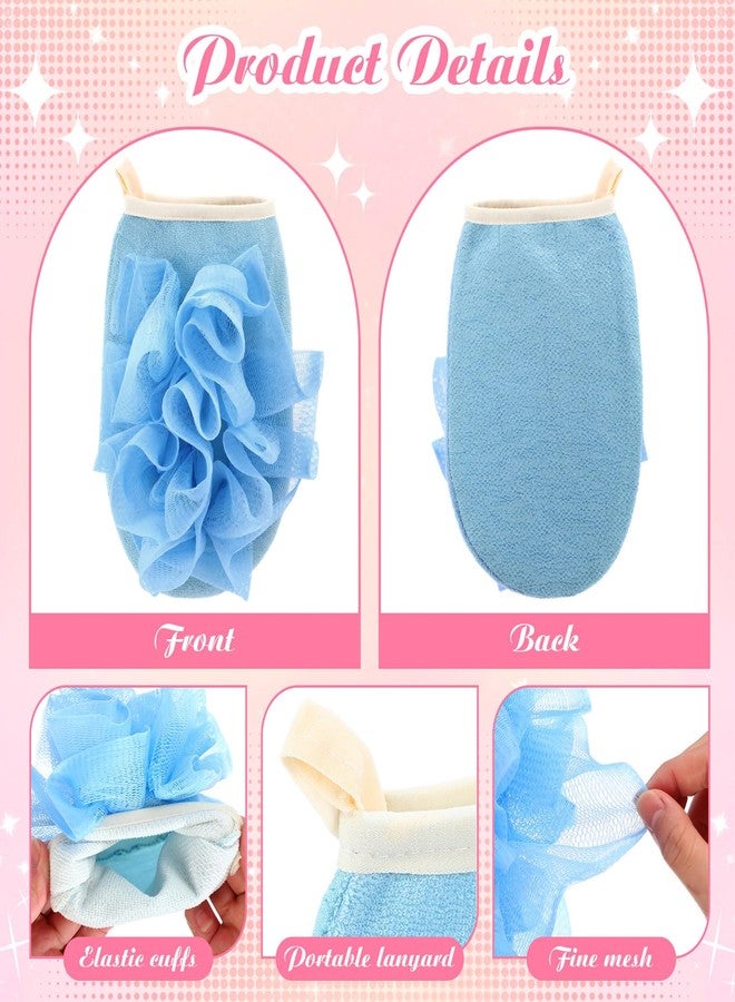 Gilprop 6 Pcs Bath Shower Pouf Sponge Mesh Pouf Exfoliating Shower Ball Puff Loofah Bath Sponge Hand Elastic Body Brush Strap 2 in 1 Mitt Glove for Face and Body That Gets You Clean - Image 3