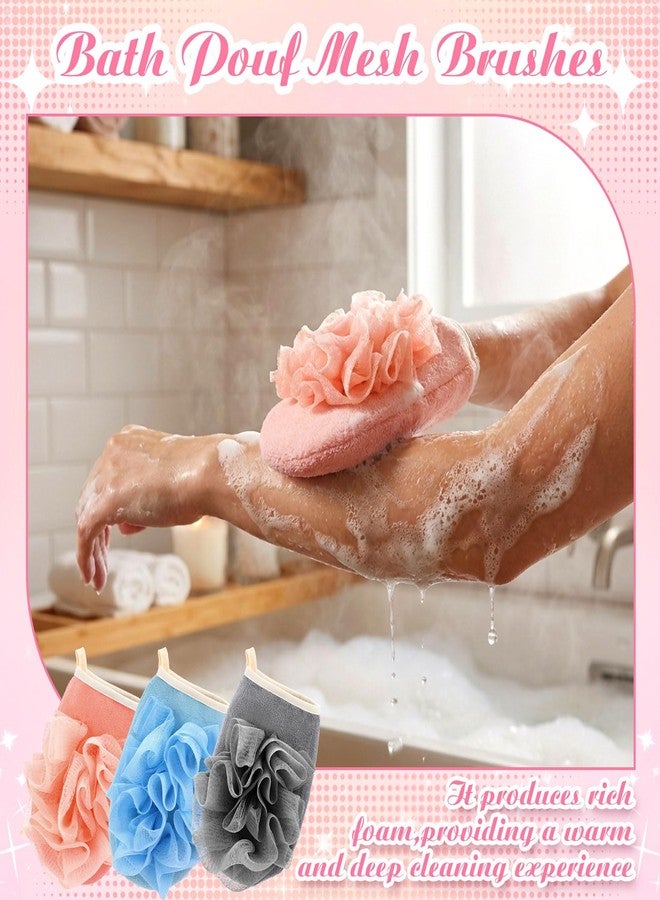 Gilprop 6 Pcs Bath Shower Pouf Sponge Mesh Pouf Exfoliating Shower Ball Puff Loofah Bath Sponge Hand Elastic Body Brush Strap 2 in 1 Mitt Glove for Face and Body That Gets You Clean - Image 5