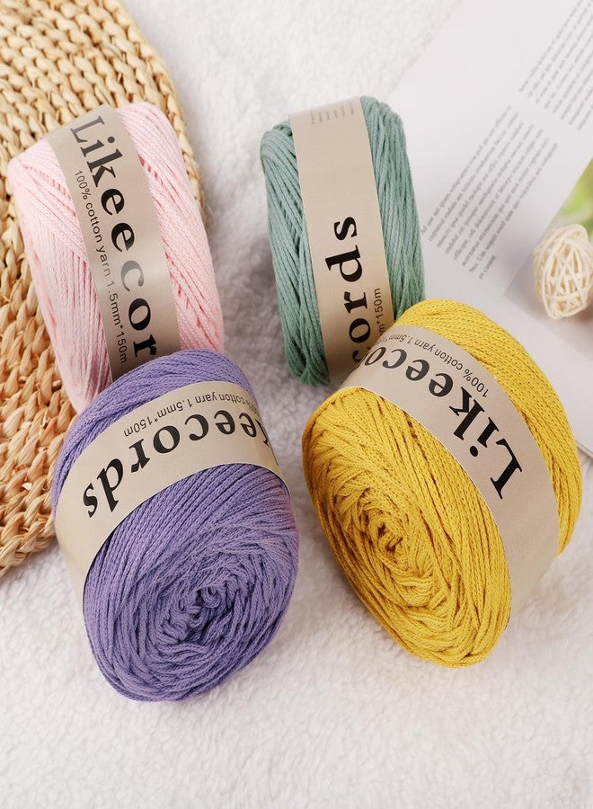 Likeecords 100% Cotton Macrame Cord 1.5mm x 330 Yards (300m)1.5m Macrame Yarn Crochet Macrame Bag Cord Crafts for Bags and Knitting Home Decorations(Beige) - Image 2