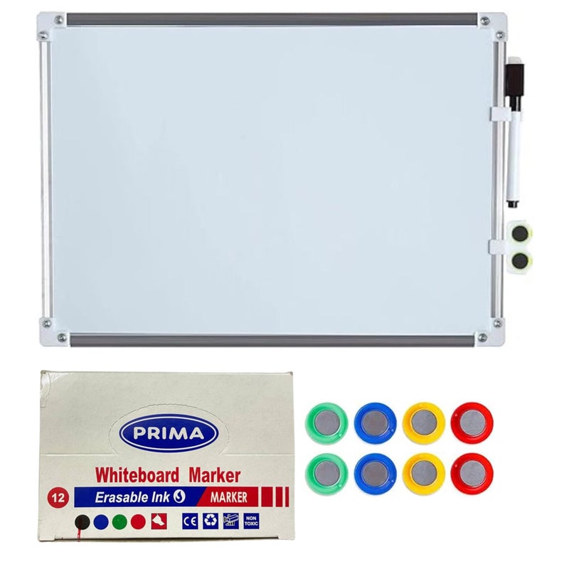 Whiteboard 30x40cm+Pack of Red Prima whiteboard+Magnets