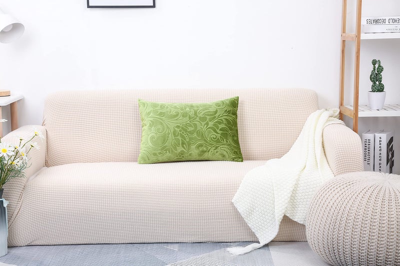 TangDepot Heavy Velvet Embossing Throw Pillow Cover, Classis Floral Anaglyph Velvet Fabric, Lumbar Pillow Cover, Indoor/Outdoor Pillowcase - (12" x 24", C18 Apple Green) - Image 2