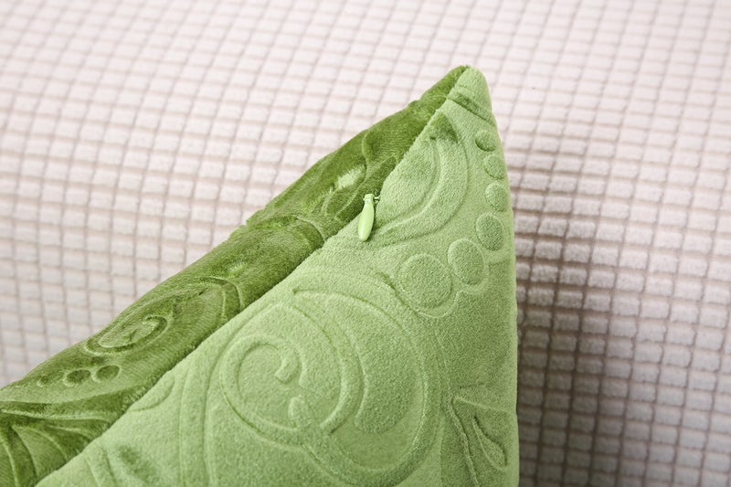 TangDepot Heavy Velvet Embossing Throw Pillow Cover, Classis Floral Anaglyph Velvet Fabric, Lumbar Pillow Cover, Indoor/Outdoor Pillowcase - (12" x 24", C18 Apple Green) - Image 4