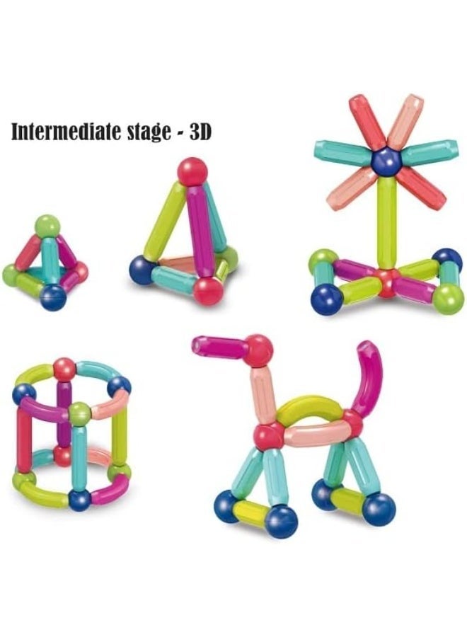 Guiding Growth Magnetic Balls and Rods Set Building Sticks Blocks Vibrant Colors Children Educational Stacking STEM Magnet Toys for Kids Age 342 PCS - Image 2