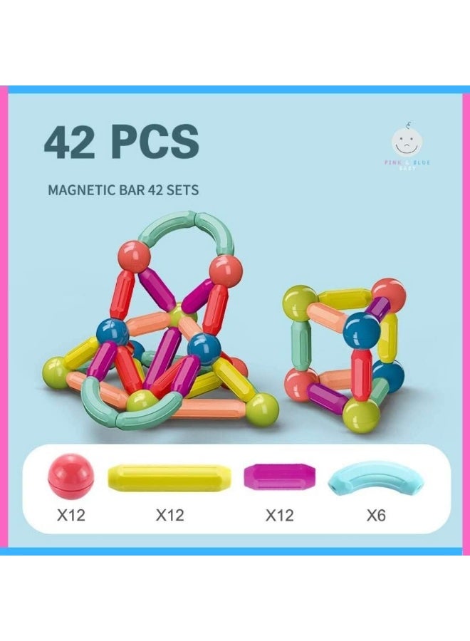 Guiding Growth Magnetic Balls and Rods Set Building Sticks Blocks Vibrant Colors Children Educational Stacking STEM Magnet Toys for Kids Age 342 PCS - Image 3