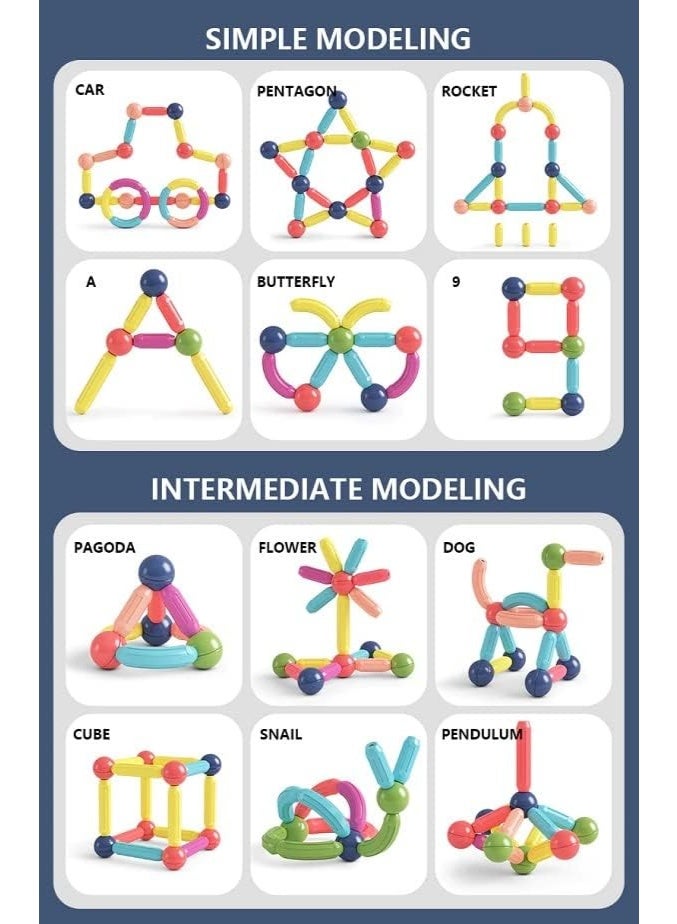 Guiding Growth Magnetic Balls and Rods Set Building Sticks Blocks Vibrant Colors Children Educational Stacking STEM Magnet Toys for Kids Age 342 PCS - Image 5