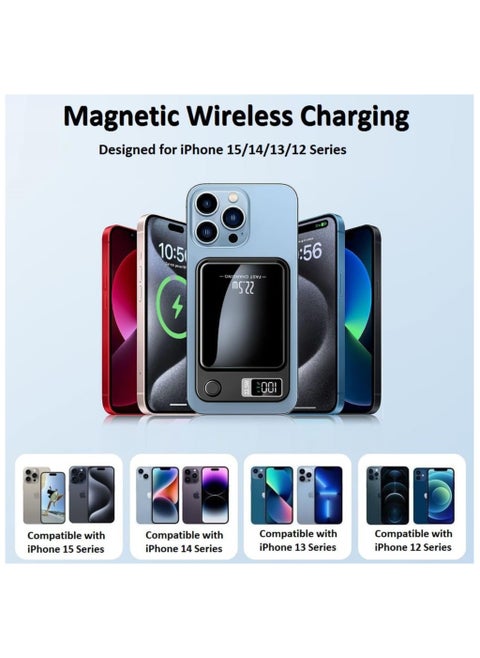 10000mAh Powerbank Magsafe Charger, Magnetic Wireless Charging Power Banks with LED Display, 22.5W Super Fast Charging Power Bank