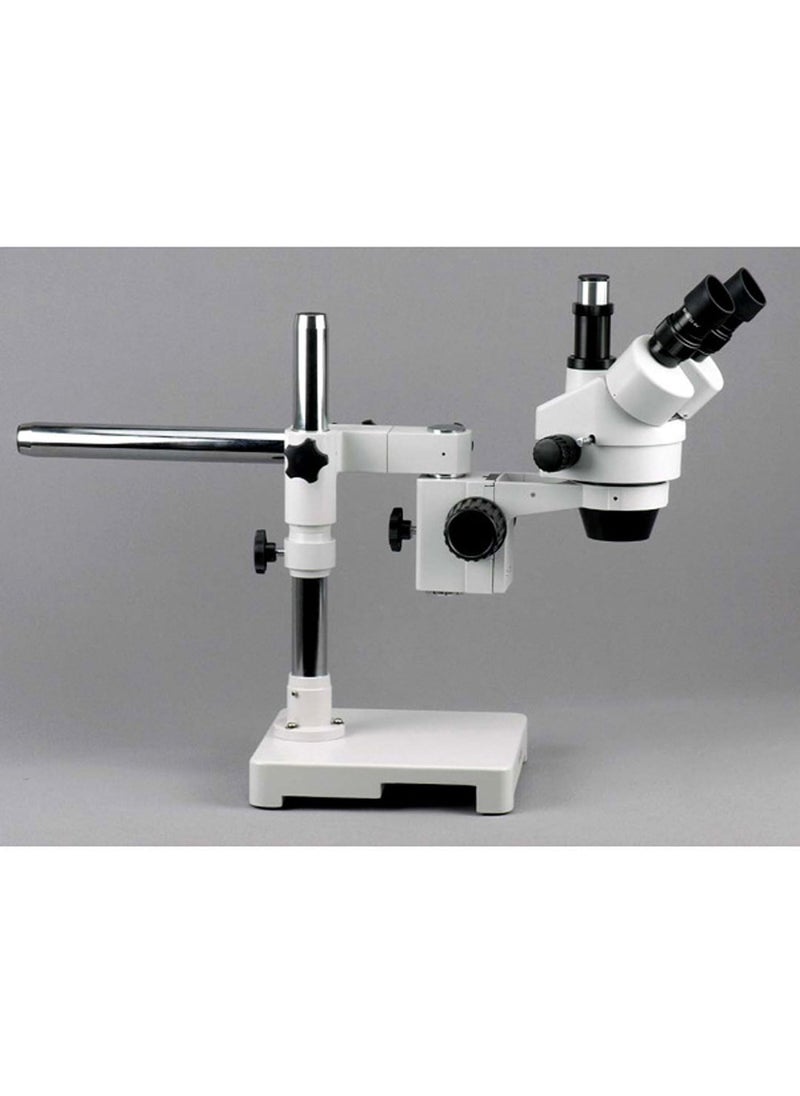 AmScope AmScope SM3TZZ54S Professional Trinocular Stereo Zoom Microscope WH10x and WH20x Eyepieces 35X180X Magnification 07X45X Zoom Objective 54Bulb LED Light SingleArm Boom Stand 110V240V Includes 05X and 20X Barlow Lenses  - Image 2