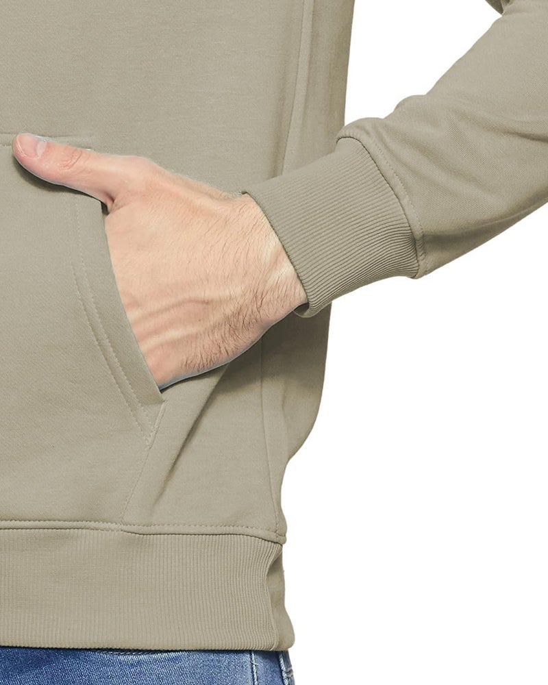 ADRO Men's Cotton Blend Neck Hooded Sweatshirt (H24-RAC-BE_Beige - Image 4