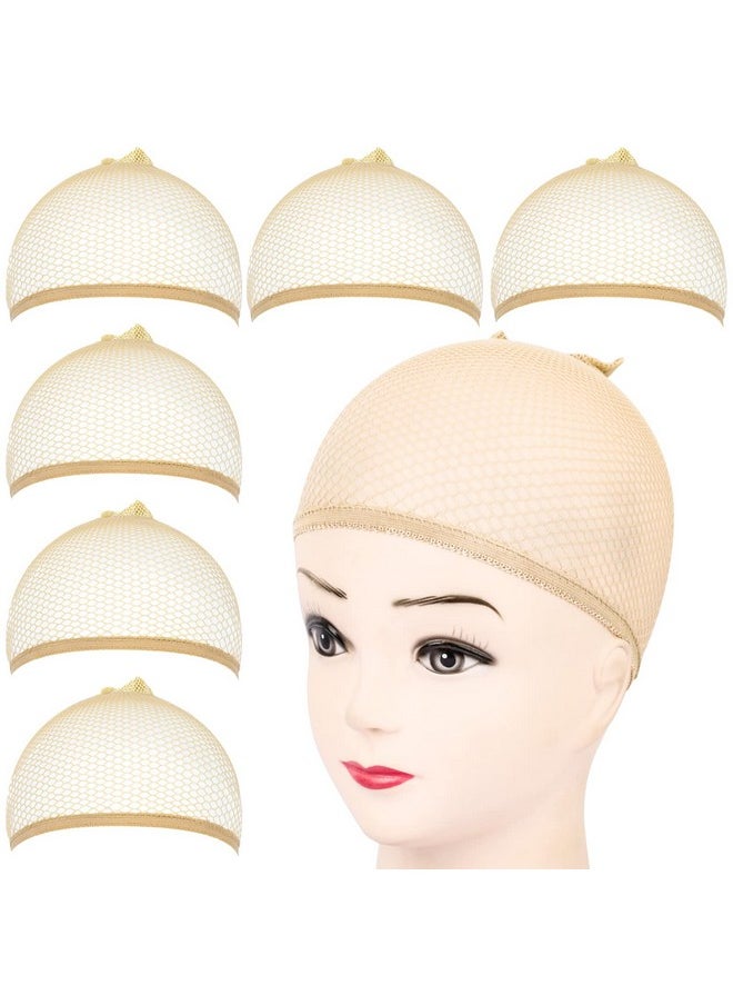 FANDAMEI Fandamei Wig Cap, 6PCS Light Brown Mesh Wig Cap, Closed End Hair Mesh Net, Liner Weaving Caps for Women, Men, Kids, Wig Caps for Halloween, Cosplay  - Image 1