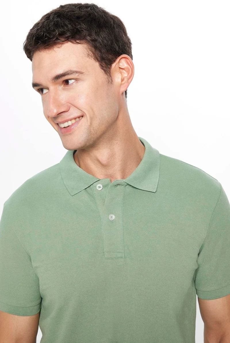 Tudors Men's Slim Fit Narrow Cut Cotton Soft Textured Cool Keeping Fabric Plain Pique Polo Collar T-Shirt