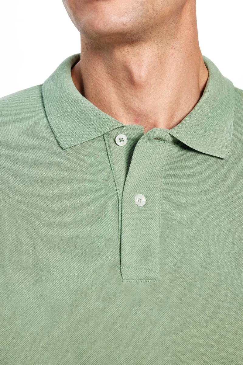 Tudors Men's Slim Fit Narrow Cut Cotton Soft Textured Cool Keeping Fabric Plain Pique Polo Collar T-Shirt