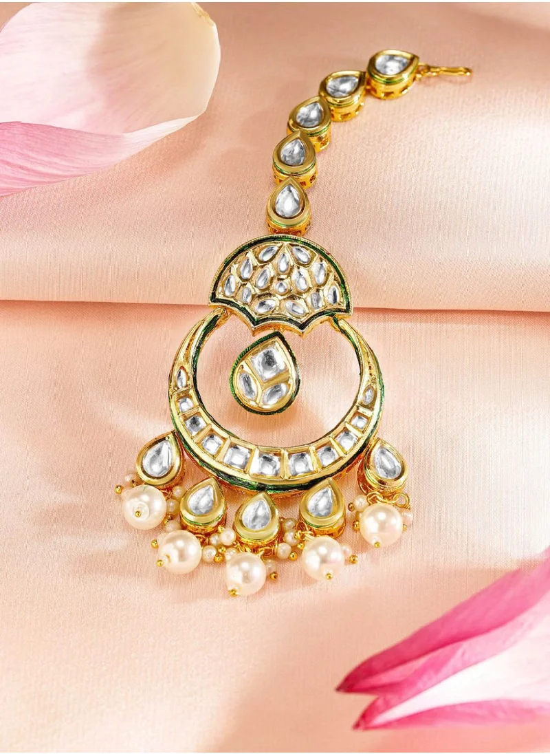 Priyaasi Kundan Studded Maang Tikka Head Jewellery