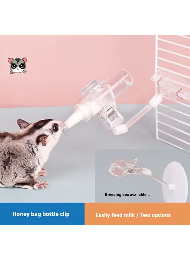 Clip On Small Pet Feeding Water Bottle Set For Hamsters And Small Rodents With Holder - Image 2