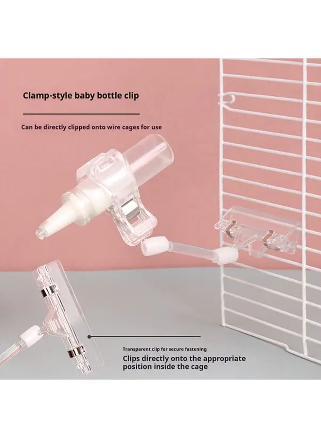 Clip On Small Pet Feeding Water Bottle Set For Hamsters And Small Rodents With Holder - Image 4