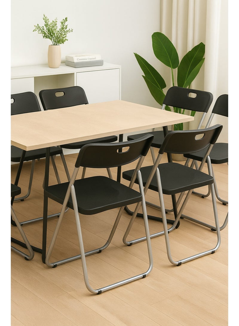 Bright Home Folding Chair 1 PCS | Metal Frame Folding Chair for Home, Office, Dining, Garden, Event & Outdoor Use | Portable, Lightweight, Durable, Easy Storage - Image 4