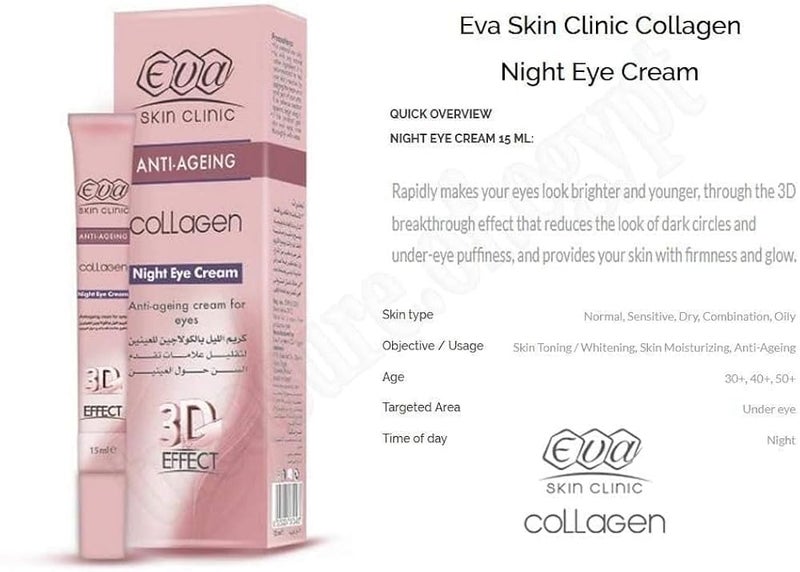 EVA Collagen Night Eye Cream, 15 ml - Image 3
