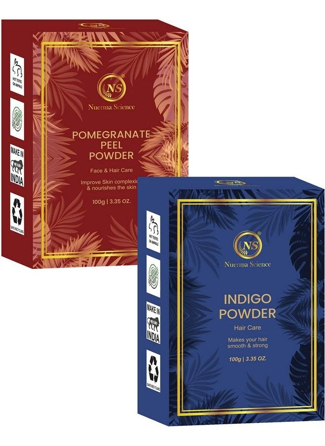 Nuerma Science - Indigo Powder And Pomegranate Powder Combo (Pack Of 2 100Gm Each) - Image 1
