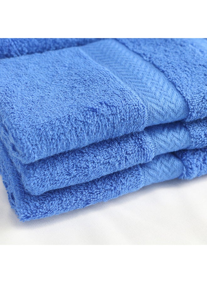 White Rose 10 Pcs MATRIX Dyed Towel set 500 GSM 100% Cotton Terry Zic Zac Border 2 Bath Towel (70x140) cm, 2 Hand Towel (50x90) cm, & 6 Face Towel (33x33) cm Soft Feel Highly Absorbent Dark Blue Color  - Image 4