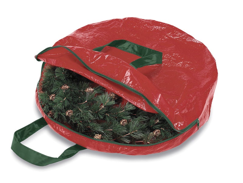 Whitmor Christmas Wreath & Garland Storage for 24" Wreath,Red - Image 1