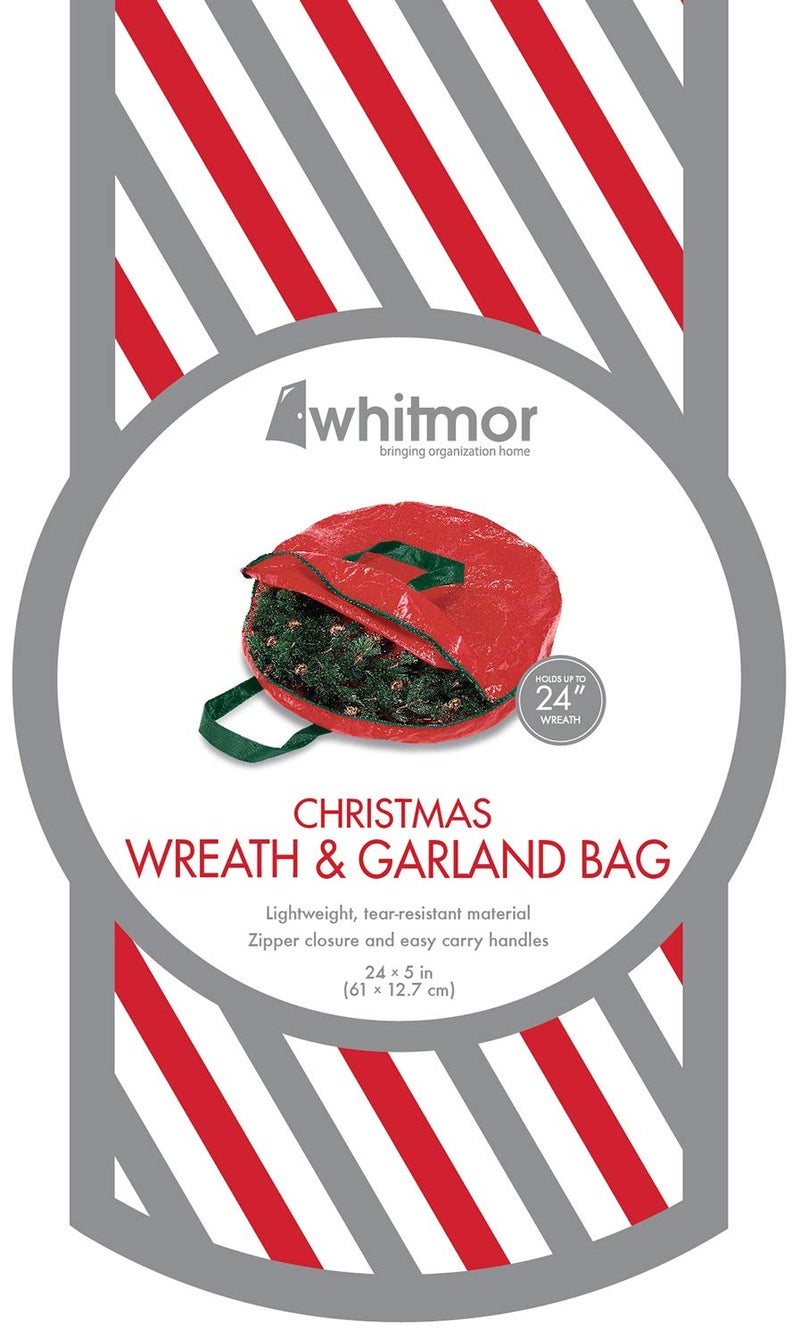 Whitmor Christmas Wreath & Garland Storage for 24" Wreath,Red - Image 3