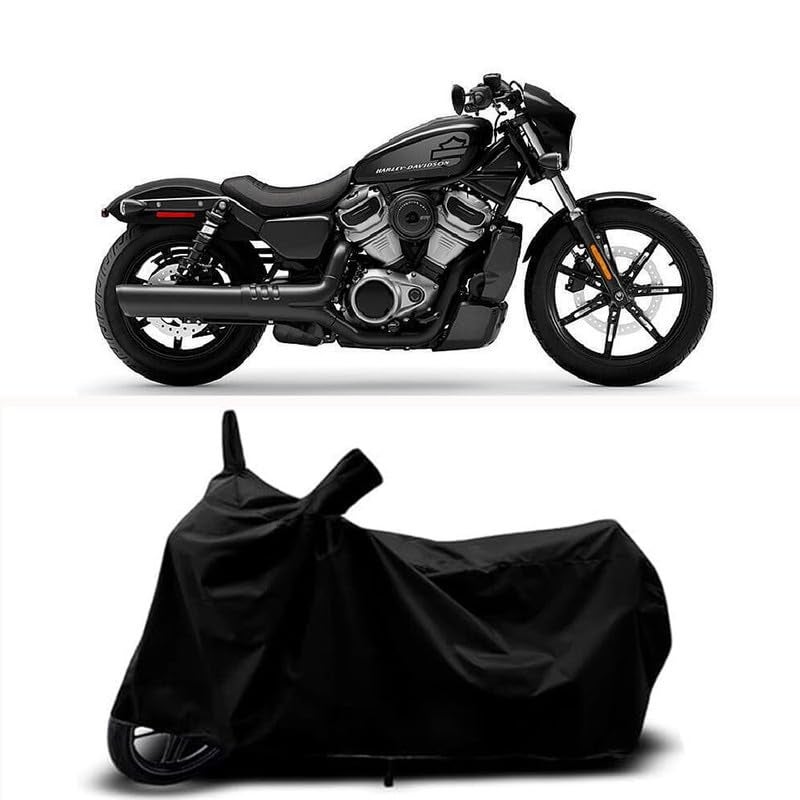 RABABLI Bike Body Cover Compatible with Harly Dvidsn Nightster STD with All Variants Scratch-Proof, Buckle Belt – Rain, UV & Dust Resistant Windproof & All-Weather Shield (Black Color) - Image 1