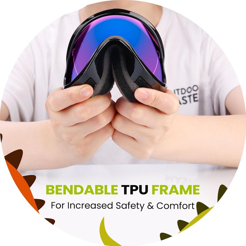 OutdoorMaster Kids Ski Goggles - Helmet Compatible Snow Goggles for Boys & Girls with 100% UV Protection - Image 5