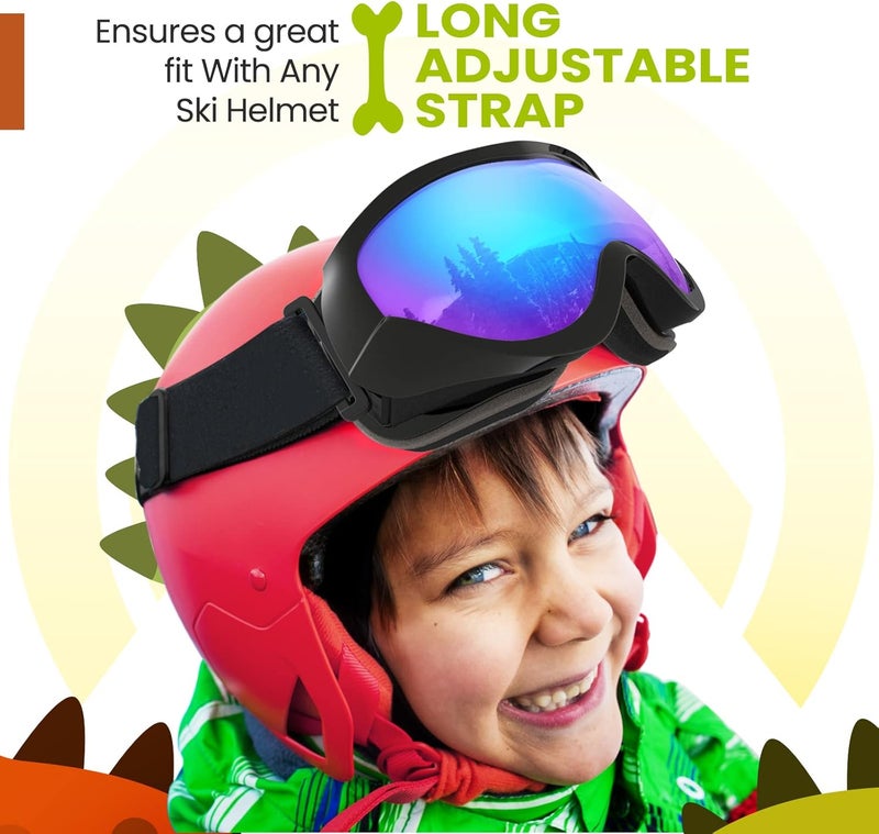 OutdoorMaster Kids Ski Goggles - Helmet Compatible Snow Goggles for Boys & Girls with 100% UV Protection - Image 2