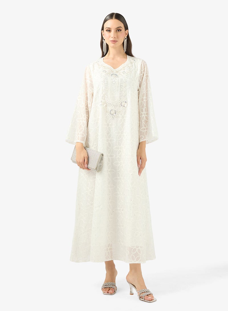 Khizana Embroidered Jalabiya - Image 4