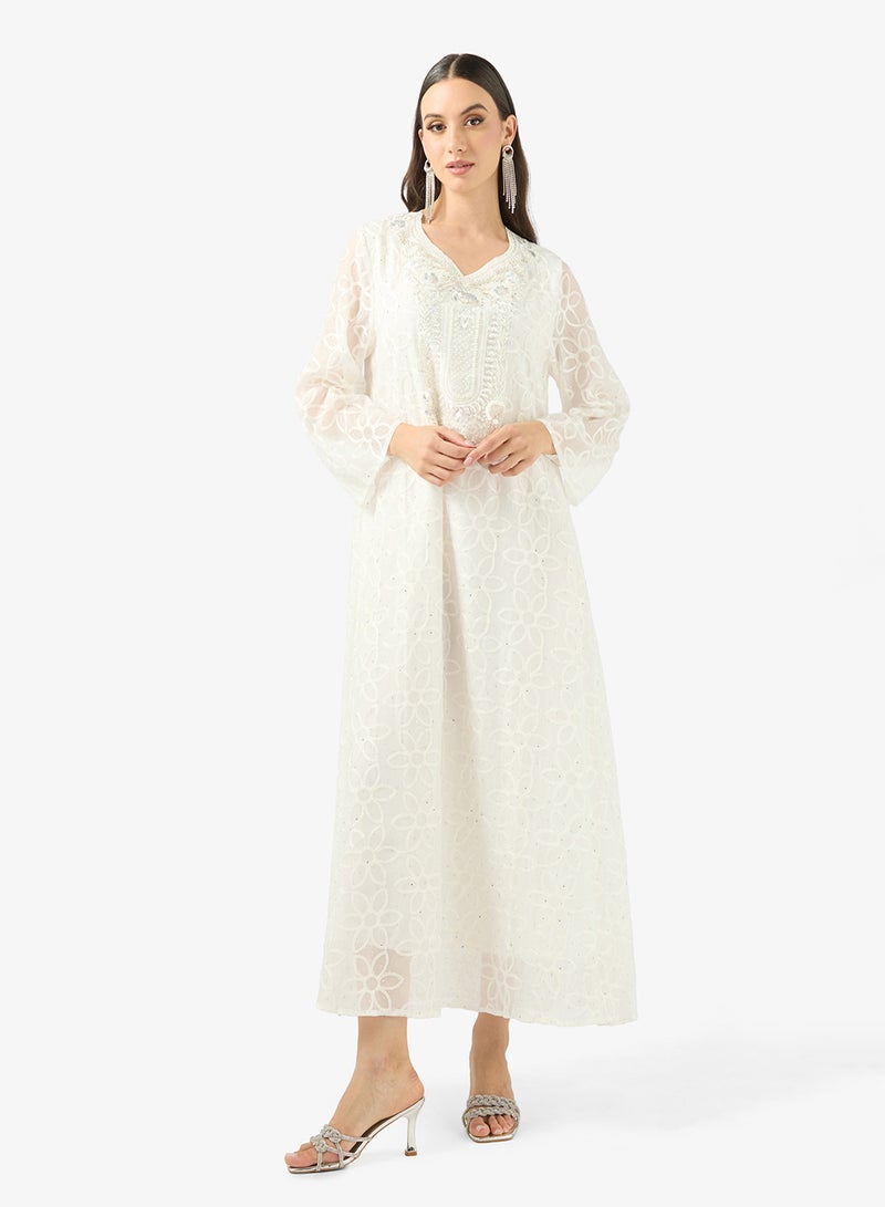 Khizana Embroidered Jalabiya - Image 1