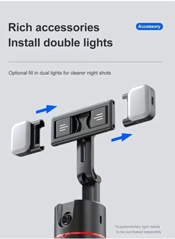 ELTRAZONE P02 Auto Face Tracking Phone Holder with 360° Rotation – Smart Tripod Stand & Selfie Stick with AI Object Tracking, Hands-Free Cameraman Mount for Vlogging, Live Streaming, TikTok, YouTube, Selfies, Compatible with iOS & Android Smartphones - Image 4