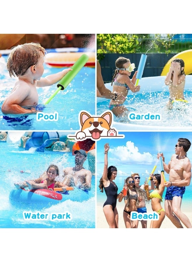 GGEROU Water Blaster for Kids & Adult, 4 Pack Water Cannon Foam Toys Noodles Pump Action Squirt Gun for Pool, Beach, Yard, Party Play - Image 2