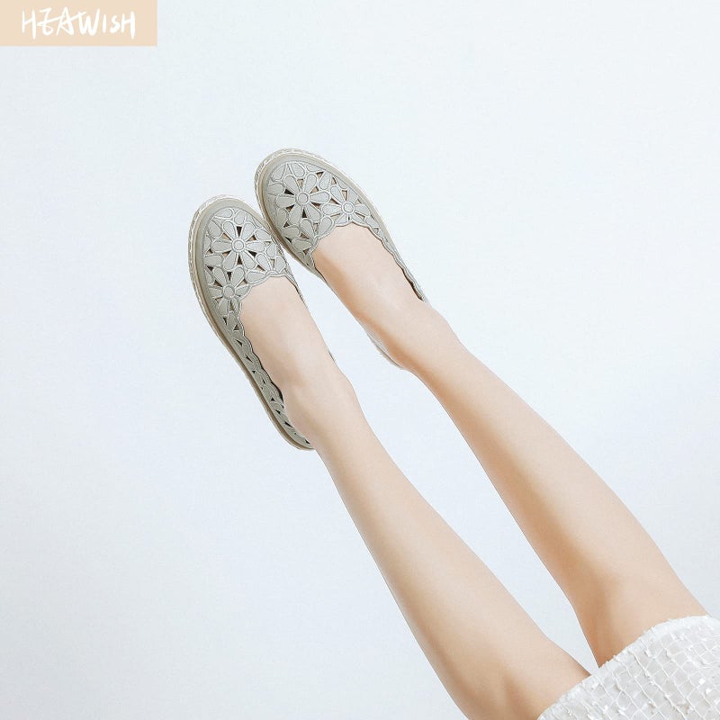 HEAWISH Womenâ€™s Ballet Flat Daisy Round Toe Dress Shoes Casual Slip On Rope Loafer(Grey, US7.5) - Image 3