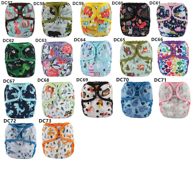 MySouq-Store 1Pcs One Size Baby Cloth Diaper Cover Nappy Waterproof Double Gusset 4-13kg - Reusable and washable (DC63) - Image 3