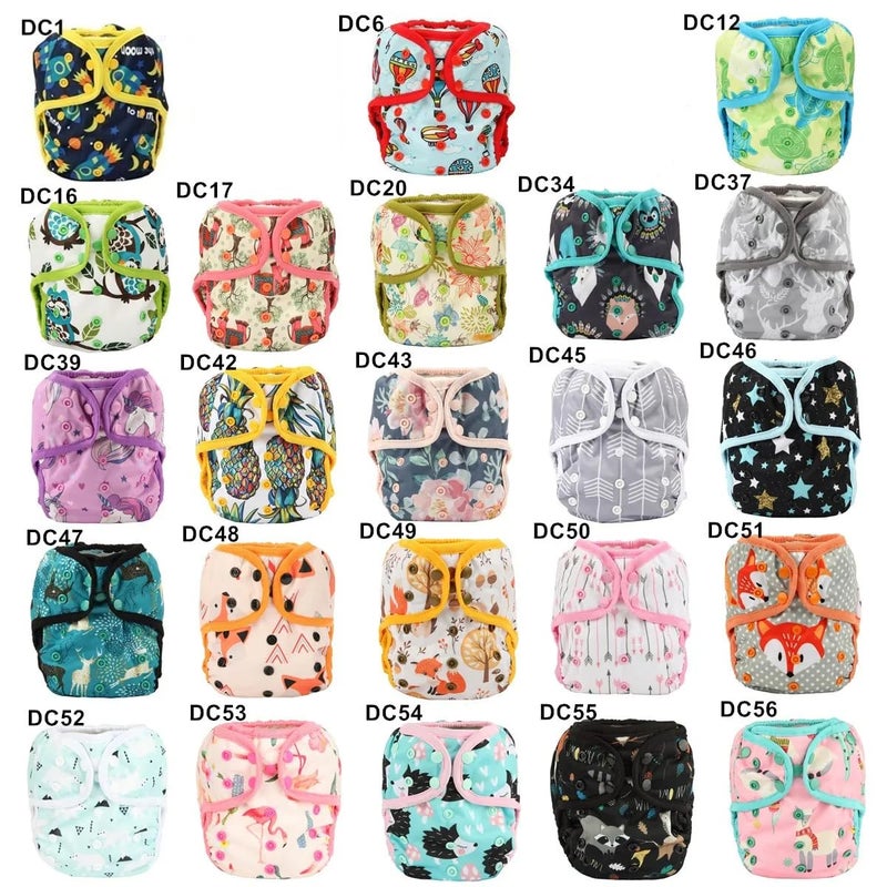 MySouq-Store 1Pcs One Size Baby Cloth Diaper Cover Nappy Waterproof Double Gusset 4-13kg - Reusable and washable (DC63) - Image 2